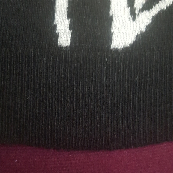 Ann Taylor Factory Wool Blend Pullover Black With Bow Designs Sweater Women;s XS - Picture 9 of 12